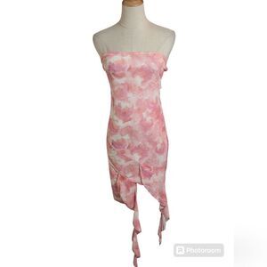 Caution To The Wind Pink Mesh Cloud Stretch Bodycon Mini Dress NWT